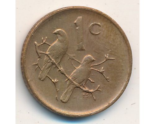 1 цент 1976 год ЮАР Птицы Якобус Йоханнес Фуше