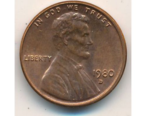 1 цент 1980 год D США