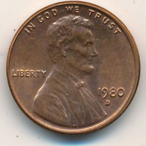 1 цент 1980 год D США