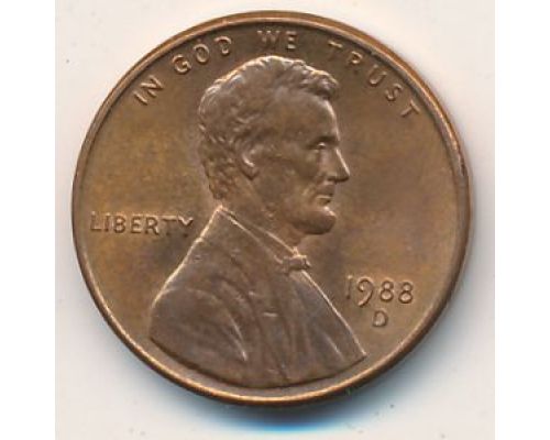 1 цент 1988 год D США