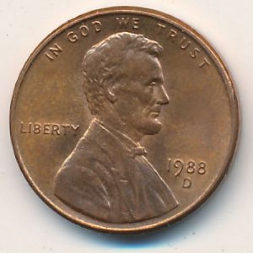 1 цент 1988 год D США