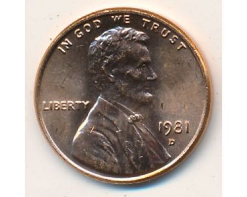 1 цент 1981 год D США