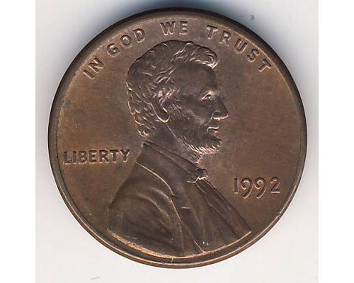 1 цент 1992 год США