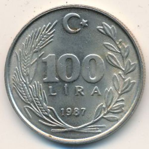 100 лир 1987 год Турция