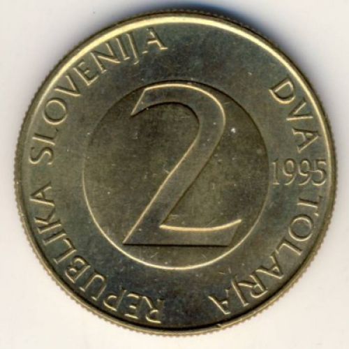 2 толара 1995 год Словения Ласточка