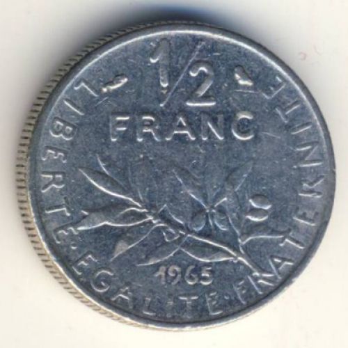 1/2 франка 1965-74 года Франция