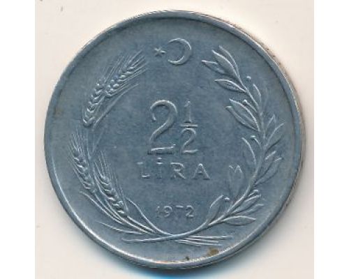 2 1/2 лиры 1972 год Турция