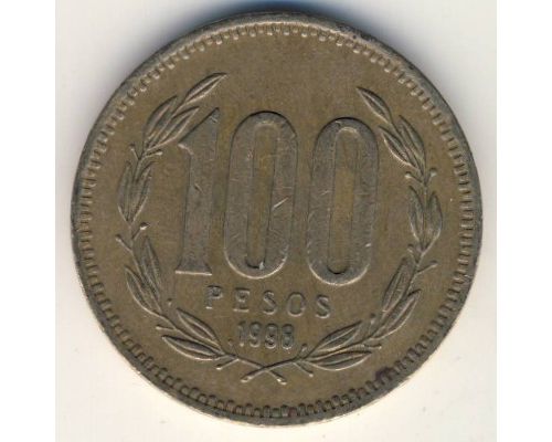100 песо 1998 год Чили