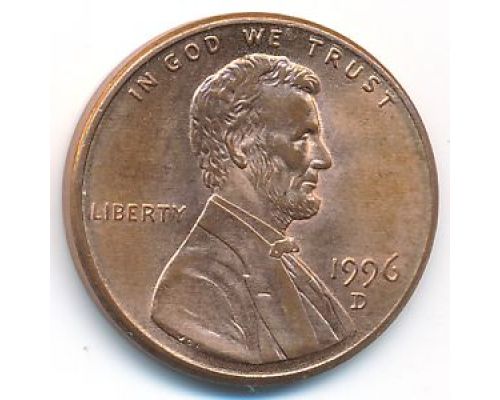1 цент 1996 год D США
