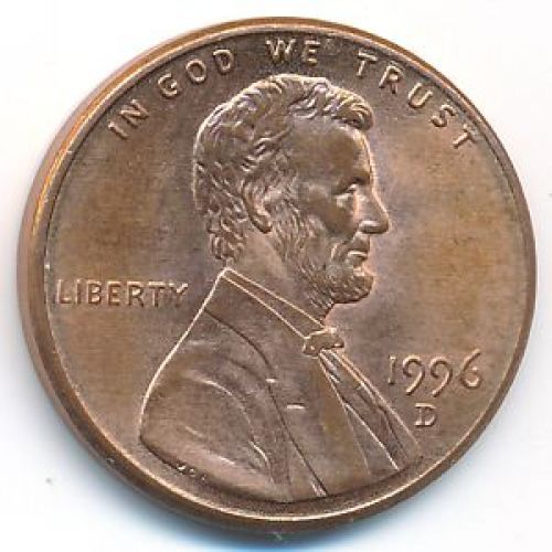 1 цент 1996 год D США