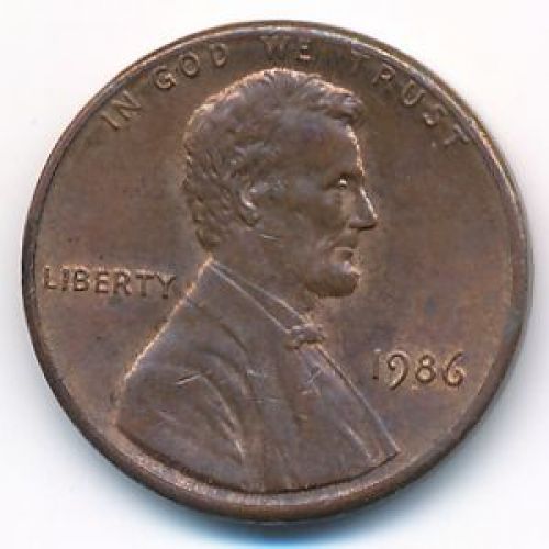 1 цент 1986 год США