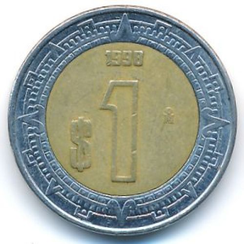 1 новый песо 1998 год Мексика