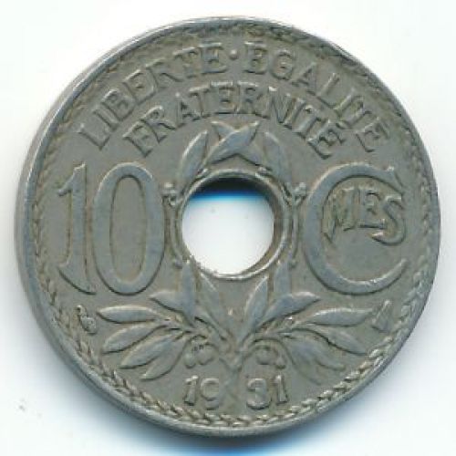 10 сентим 1931 год Франция (сантим)