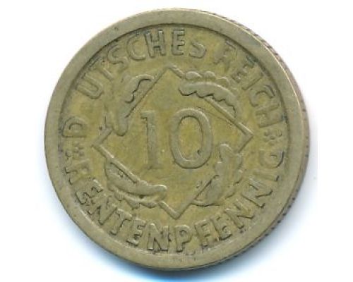 10 рентенпфеннигов 1924 год Германия Веймарская Республика