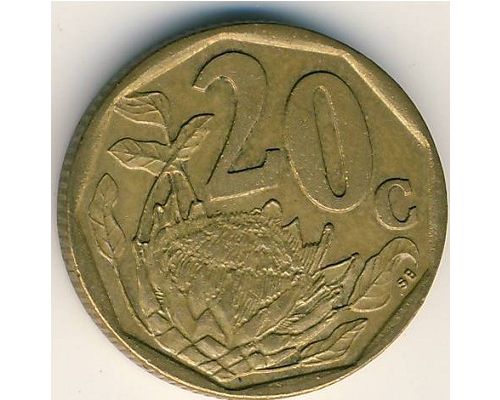 20 центов 1996 год ЮАР Протея