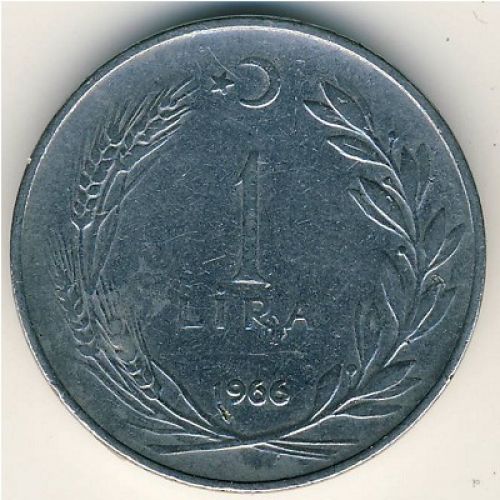1 лира 1966 год Турция