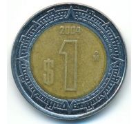 1 новый песо 2004 год Мексика