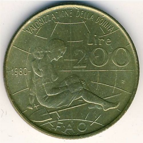 200 лир 1980 год Италия
