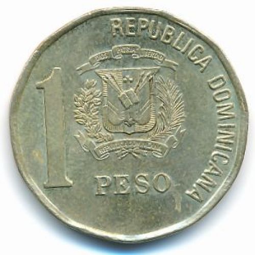 1 песо 2002 год Доминиканская Республика Хуан Пабло Дуарте Доминикана
