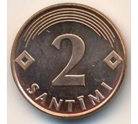 2 сантима 2000 год Латвия
