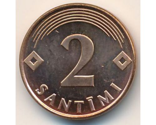 2 сантима 2000 год Латвия