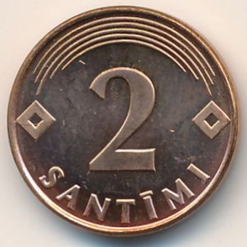 2 сантима 2000 год Латвия