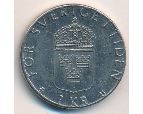 1 крона 1978 год Швеция Карл XVI Густав