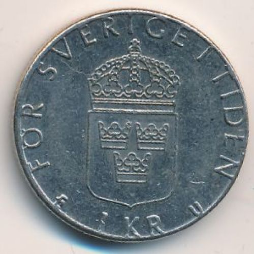 1 крона 1978 год Швеция Карл XVI Густав