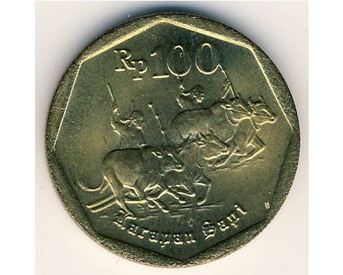 100 рупий 1992 год Индонезия