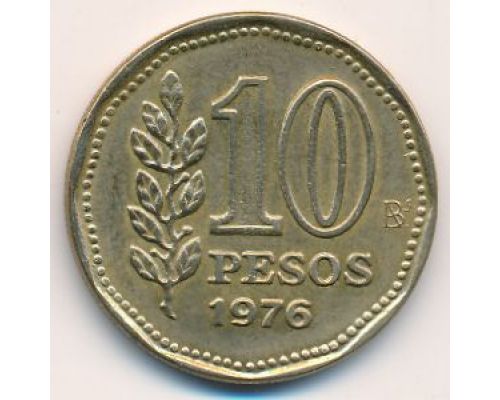 10 песо 1976 год Аргентина