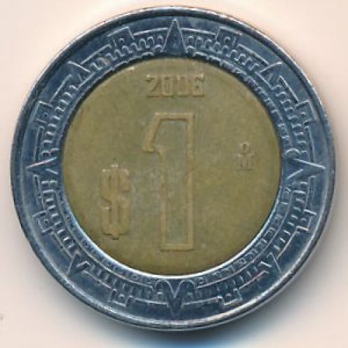 1 новый песо 2006 год Мексика