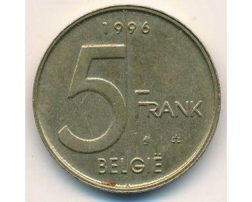5 франков 1994–2001 год Бельгия