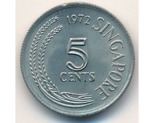 5 центов 1972 год Сингапур