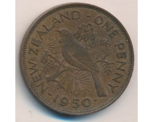 1 пенни 1950 год Новая Зеландия Георг VI