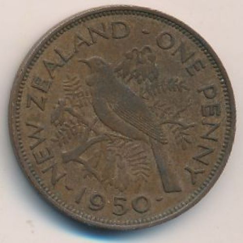 1 пенни 1950 год Новая Зеландия Георг VI