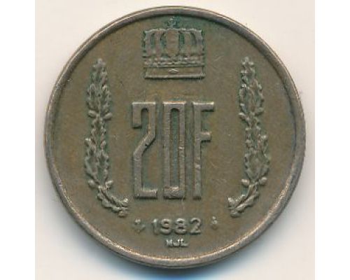 20 франков 1982 год Люксембург