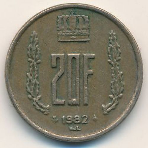 20 франков 1982 год Люксембург
