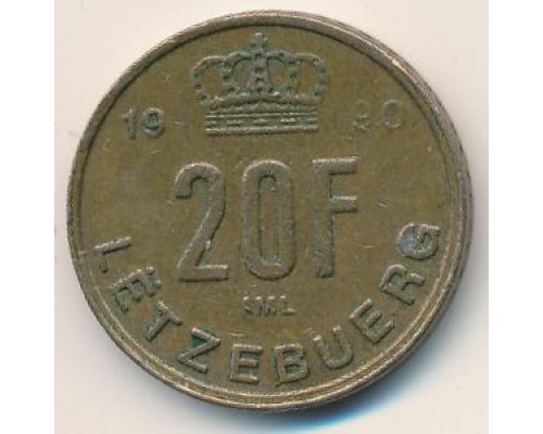 20 франков 1990 год Люксембург