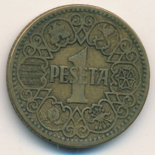 1 песета 1944 год Испания