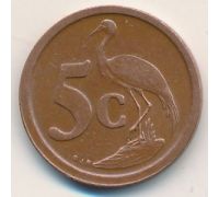 5 центов 1991 год ЮАР Журавль