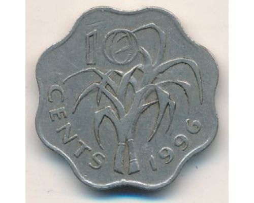 10 центов 1996 год Свазиленд Эсватини Мсвати III