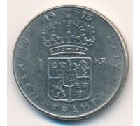 1 крона 1973 год Швеция Густав VI Адольф