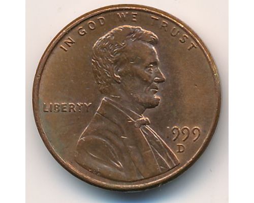 1 цент 1999 год D США