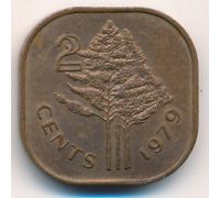 2 цента 1979 год Свазиленд Эсватини Cобхуза II
