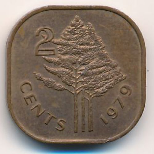 2 цента 1979 год Свазиленд Эсватини Cобхуза II