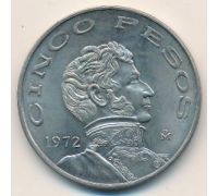 5 песо 1972 год Мексика Висенте Герреро Cinco pesos