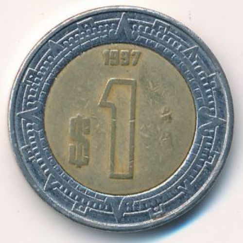 1 новый песо 1997 год Мексика