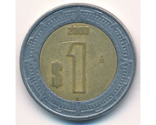 1 новый песо 2000 год Мексика
