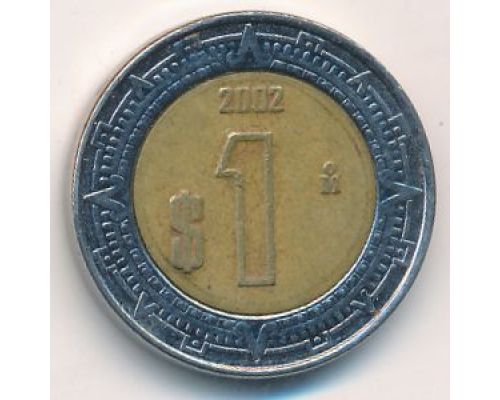 1 новый песо 2002 год Мексика