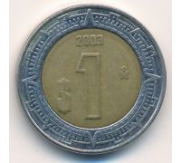 1 новый песо 2003 год Мексика